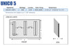 Aamsco UNICO 5 Backlit Mirror has Triple Sets of Double Vertical LED Light Bands