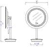 Alfi Brand 5x LED Frameless Vanity Mirror - Plugs in or Runs on Battery, 2 Finishes