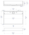 Dimensions - Rectangular Resin Sink