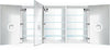 LLR Configuration:Svange Triple-Wide all doors LED lighted, each with 3x inset LED Makeup Mirror and defogger.72" x 42" High shown.