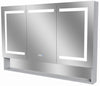 Mirror Luxe 48" Three Door Mirrored LED Medicine Cabinet, Natural Anodized Aluminum