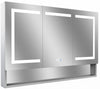 Mirror Luxe 48" Three Door Mirrored LED Medicine Cabinet, Natural Anodized Aluminum