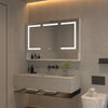 Mirror Luxe 48" Three Door Mirrored LED Medicine Cabinet, Natural Anodized Aluminum