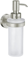 Wall-Mounted Soap/Lotion Dispenser, Brushed Nickel with Glass Receptacle